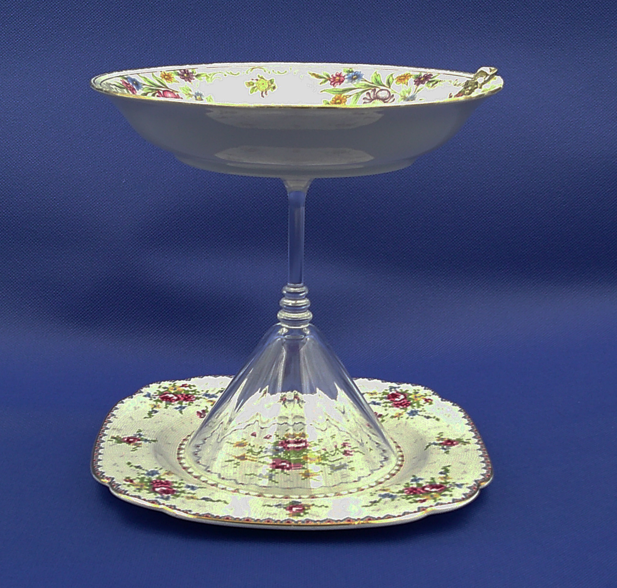 The Martini Jewelry Dish stands about 7 inches tall and is 7 inches wide. The Martini Jewelry Dish stands about 7 inches tall and is 7 inches wide.
